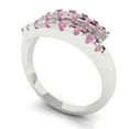 thumbnail image 2 of 0.235 ctw Wedding Band for Women - 18K White Gold Simulated Pink Diamond Stackable Eternity Ring, 2 of 6