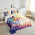 thumbnail image 3 of Ballet Princess Comforter Set Twin Size,Colorful Butterfly Dreamy Fairy Tale Bedding Set Teens,Fantasy Dancing Rainbow Starry Glitter Down Comforter,2 Pcs 1 Pillowcase, 3 of 6