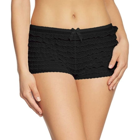 Women Solid Sexy Pleated Layered Lace Shorts Leggings Underwear Briefs