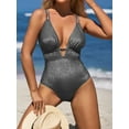 thumbnail image 3 of Charmo Sexy V Neck One Piece Swimwear for Womens High Cut Bath Suit Tummy Control Swimsuit, 3 of 5