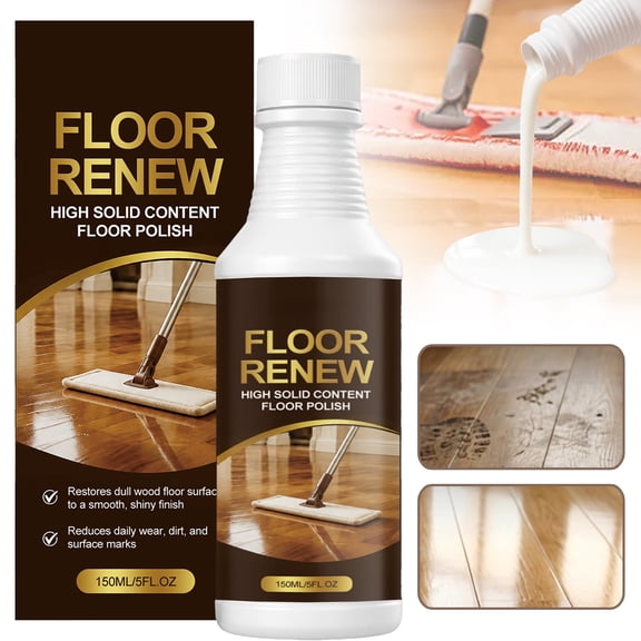 Hardwood Floor Restorer Polish, Instant Gloss Surface Coating Treatment, Buff Free Protective Renewer For Dull Timber Flooring
