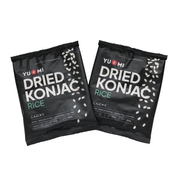 YU&MI Dried Konjac Rice 100g (2 pack) - Lower Carb Rice Alternative, Reduced Calorie, Gluten Free, High Fibre