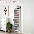 thumbnail image 4 of 10 Tiers White Over Door Shoe Organizer Storage, Hanging Shoe Holder for Door with Large Deep Pockets, Fit 20-30 Pairs Shoe Rack for Sneakers, Boots. (White), 4 of 7
