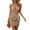 Khaki, variant on Women's Sleeveless V Neck Wrap Mini Dress with Waist Tie, Summer Casual Ribbed Bodycon Dress for Party, Dark Blue