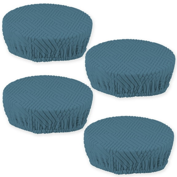 Austok Round Bar Stool Covers Set of 4, Elastic Bar Chair Covers Stools Seat Cover Barstool Cushion Washable Stool Cushion Slipcover Fits 11 to 18 Inches Chair