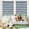 thumbnail image 6 of MING CHEN Cordless Zebra Blinds for Windows 95% Blackout Dual Layer Privacy Window Blinds Free-Stop Roller Window Shades Light Filtering Sheer Shades for Home, Office (Dark Grey, 31" Wx72" H), 6 of 8