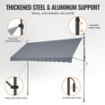 thumbnail image 3 of VEVOR 138 x 47" Patio Awning Retractable, Awning Sunshade Shelter with Manual Crank Handle, Outdoor Patio Canopy Sunsetter Deck,Adjustable Height from 86 to 122 in,for Patio/Balcony/Yard, Dark Gray, 3 of 9