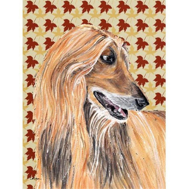 Carolines Treasures SC9504GF Afghan Hound Fall Feuilles Drapeau Jardin Taille