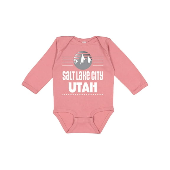 Inktastic Salt Lake City Utah Mountains Boys or Girls Long Sleeve Baby Bodysuit
