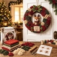 thumbnail image 7 of 3D Christmas Fabric Wreath DIY Kit, DIY Patchwork Kit with Pattern and Supplies,Handmade Holiday Craft Decoration Set for Beginners Front Door, 7 of 7