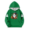 thumbnail image 3 of SERTG Children Halloween Printed Hooded Tops Long Sleeved Sweatshirt with Pockets Fleece Top Hooded Sweatshirt for Girls 3-14 Years(Green,11-12 Years), 3 of 3