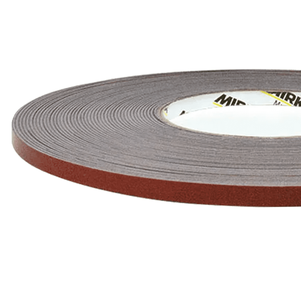 Mirka® 9190320001 Double-Sided Fastening Tape, 59 ft L x 0.24 in W, 1.1 mm THK, Gray
