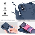 thumbnail image 3 of Liquid Silicone Case for iPhone 11, [Flat Edge Design] [Camera Protection] [Anti Fingerprint] 4 Layers Protect Scratch Proof Anti Drop Microfiber Phone Cover, 6.1", Dark Blue, 3 of 14