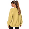 thumbnail image 6 of SCRAWLGOD Cat Fish Print Yellow Women's Sweatshirts with Pockets Long Sleeve Crew Neck Drop Shoulder Sweatshirt Cozy Fall Casual Clothes Oversized Soft Tops, XXL, 6 of 7