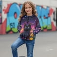 thumbnail image 3 of Xoenoiee Galaxy Cat Daisy Print Girls Half Zip Hoodies Fleece Pullover Long Sleeve Sweatshirts Kids Fashion Casual Outfits Fall Winter Clothes, 13-14 Years, 3 of 7