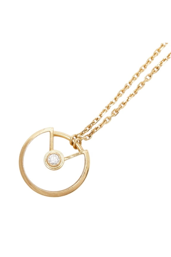 Pre-Owned Cartier Amulette de XS Necklace in 18K Yellow Gold with Diamonds and White Shell,...