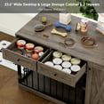 thumbnail image 4 of Homfa Dog Crate with Storage Cabinet and 2 Drawers, Indoor Furniture Style Wooden Large Dog Kennel, Wash Gray, 4 of 6