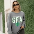 thumbnail image 7 of Women's Gameday Couture  Gray Seattle Sounders FC Oversized Pure Motion Corded Sweatshirt, 7 of 7