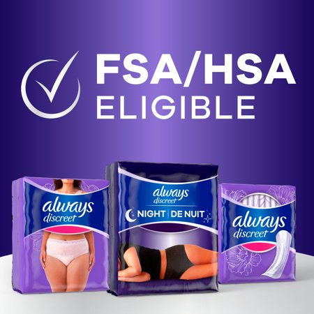 ALWAYS DISCREET NIGHT, REIMAGINED ADULT DIAPERS FOR WOMEN SIZE S/M, 48 CT​
