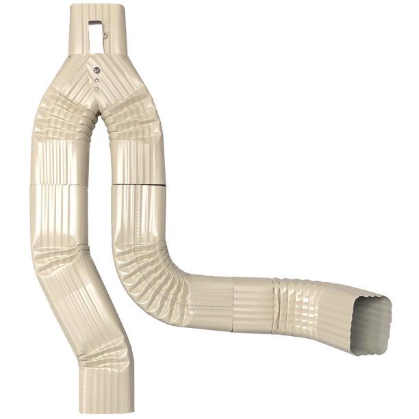 Offset Downspout Diverter for Rain Barrels (2X3, CLASSIC CREAM)