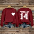 thumbnail image 2 of successthop Valentine Sweatshirts for Women Front Heart Back Number Oversized Crewneck No Hood Tops Long Sleeve Jumper L, 2 of 6