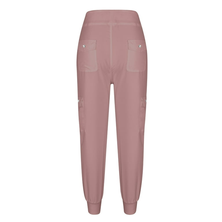 SMihono Clearance Teen Girls Full Length Trousers Women's Cargo Pants  Lightweight Joggers Pants With Elastic Waist Outdoor Hiking Athletic Casual  Pants Pink 6 