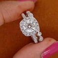 thumbnail image 3 of Forever Jewels 3.50Ct Cushion Moissanite Womens Wedding Bridal Ring Set 14K White Gold Plated, 3 of 6