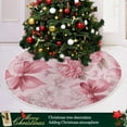 thumbnail image 6 of RMDQTR Festive Christmas Tree Skirt47.2x47.2in - Holiday Home Decor for Xmas Party Pink Bows and Peony Flowers, 6 of 6