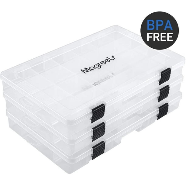 Fishing Tackle Boxes, 3600/3700 Tackle Trays Transparent Fish Tackle  Storage with Adjustable Dividers, Box 