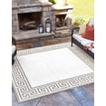 thumbnail image 3 of Unique Loom Outdoor Coastal Collection Area Rug - Caye (7' 10" Square Ivory/Gray), 3 of 11
