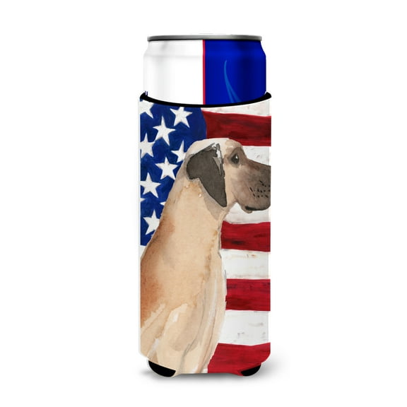 Carolines Treasures BB9384MUK Fawn Natural Great Dane Patriotic Michelob Ultra Hugger for slim cans  Slim Can multicolor