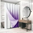 thumbnail image 2 of Purple Shower Curtain Waffle Weave Ombre Fabric Double Layers Shower Curtain Set Lilac Bathroom Decor Accessories Water Repellent and Machine Washable, 72x72 Lavender, 2 of 6