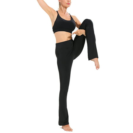 Women Wide Leg Yoga Leggings Workout High Waist Gym Sports Pants Slim Training Running Strench
