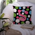 thumbnail image 3 of Letter S Initial Monogram - Polkadots and Pink Fabric Decorative Pillow, 3 of 4