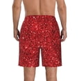 thumbnail image 3 of Kll Red Glitter Men'S Casual Summer Beach Shorts Hawaiian Shorts With Pockets-3x-Large, 3 of 9