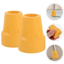HEMOTON Yellow Rubber Cane Tips Replacement for Walking Sticks with NonSlip Use, 2 Pcs