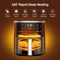 thumbnail image 4 of 6.5 Qt Large Digital Air Fryer 1550W with View Window, 8 Presets, Adjustable Temp & Timer, Roast Bake Crisp for Fries Steak Family Meals, 4 of 7