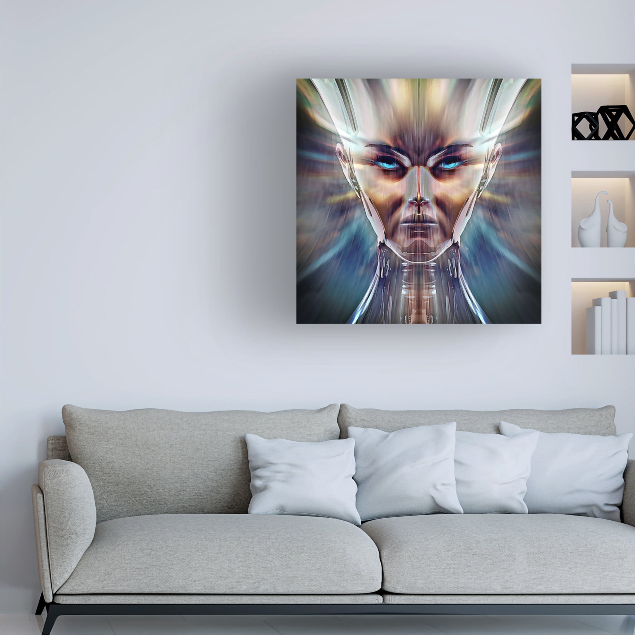 Canvas Wall Art - David Manlove 'Nefertiti 2' Wall Art for Living Room, Bedroom, or Office Décor by Trademark Fine Art - 18 x 18 Inches