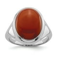 thumbnail image 1 of White Sterling Silver Ring Band with Stones Agate Red, 1 of 3