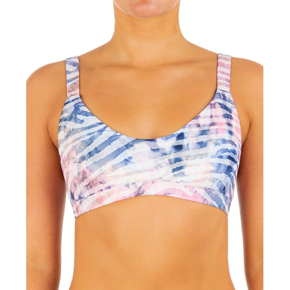 Hurley Juniors' Zebra Color Wash Reversible Twist Back Bikini Top Women's Swimsuit