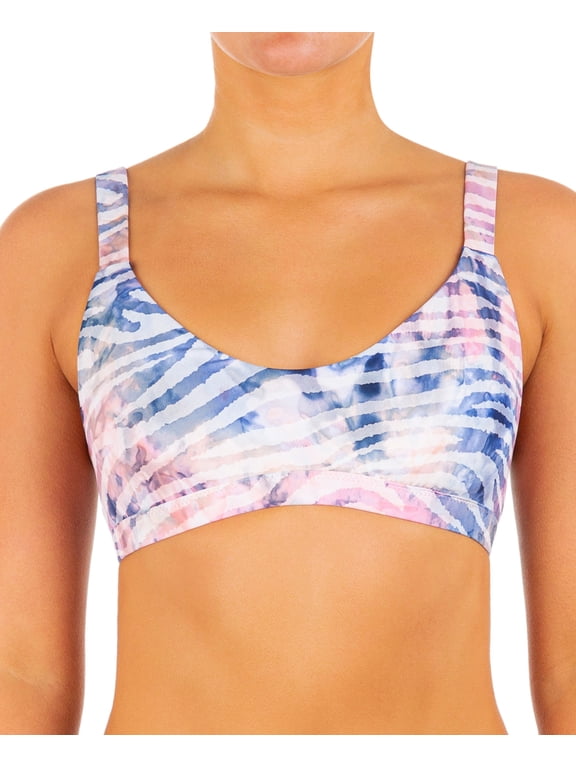 Juniors' Zebra Color Wash Reversible Twist Back Bikini Top Women's Swimsuit
