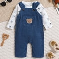 thumbnail image 5 of CAUYDY Newborn Infant Baby Boy Clothes Long Sleeve Romper Pants Fall Winter Outfits Set 3 6 9 12 18 24 Months Sizes 6-9 Months,Blue, 5 of 5