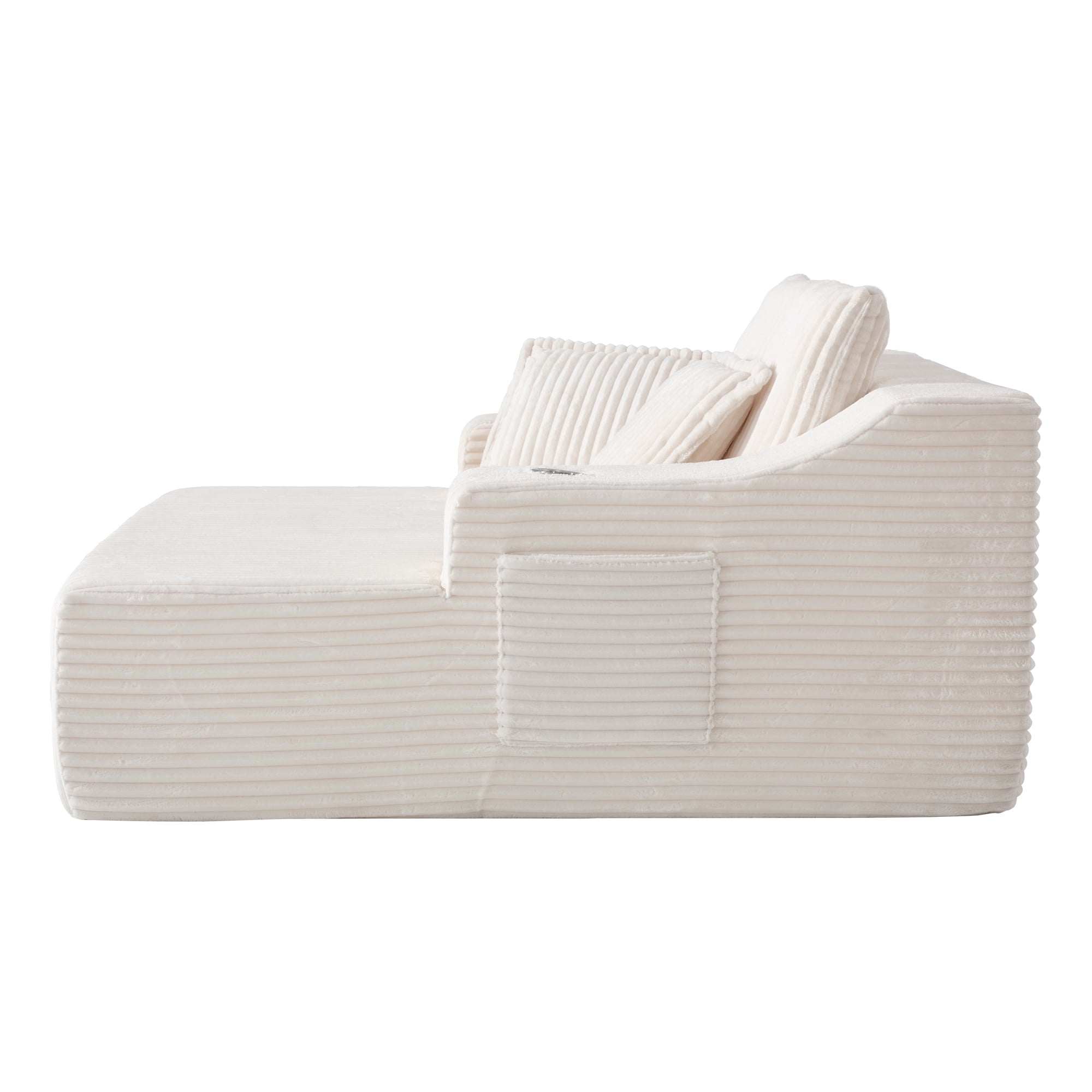 47" Wide Oversized Single Chaise Lounge Chair, 67'' Sleeper Sofa Bed with Cup Holders & 3 Pillows