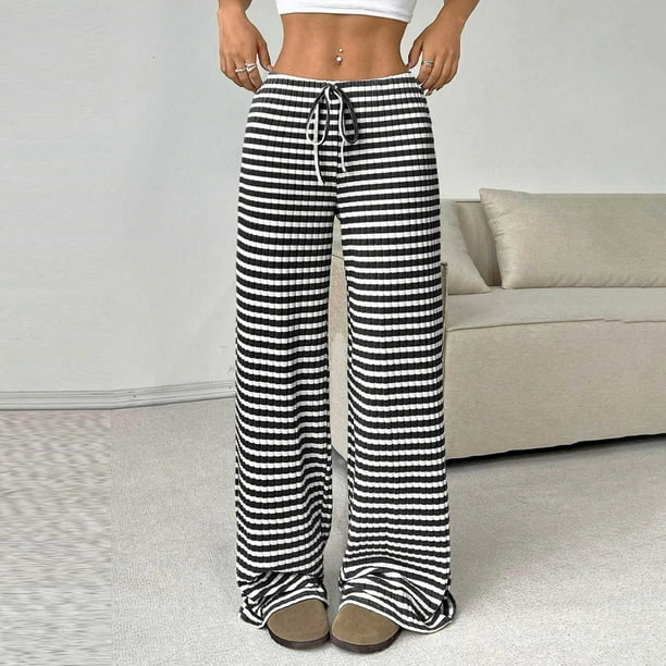 WILLBEST Pantalones Casuales de Lino Ajustados para Mujer, con Cintura Elástica y Cordón Ajustable para Mayor Comodidad y Estilo. Chica