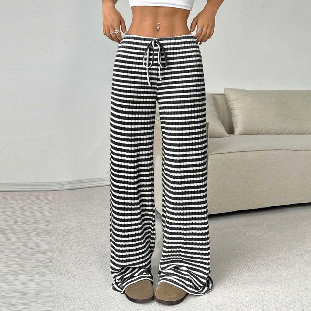 WILLBEST Pantalones Casuales de Lino Ajustados para Mujer, con Cintura Elástica y Cordón Ajustable para Mayor Comodidad y Estilo. Chica