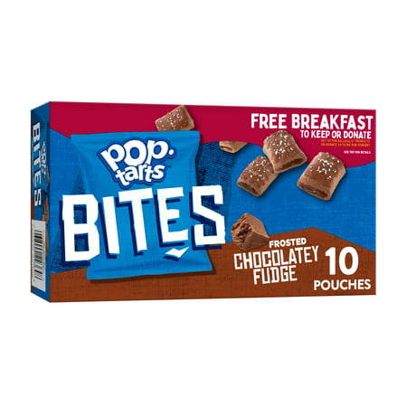 Pop-Tarts Bites Baked Pastry Bites Kids Snacks School Lunch Frosted Chocolatey Fudge 10 Ct 14.1 Oz Box