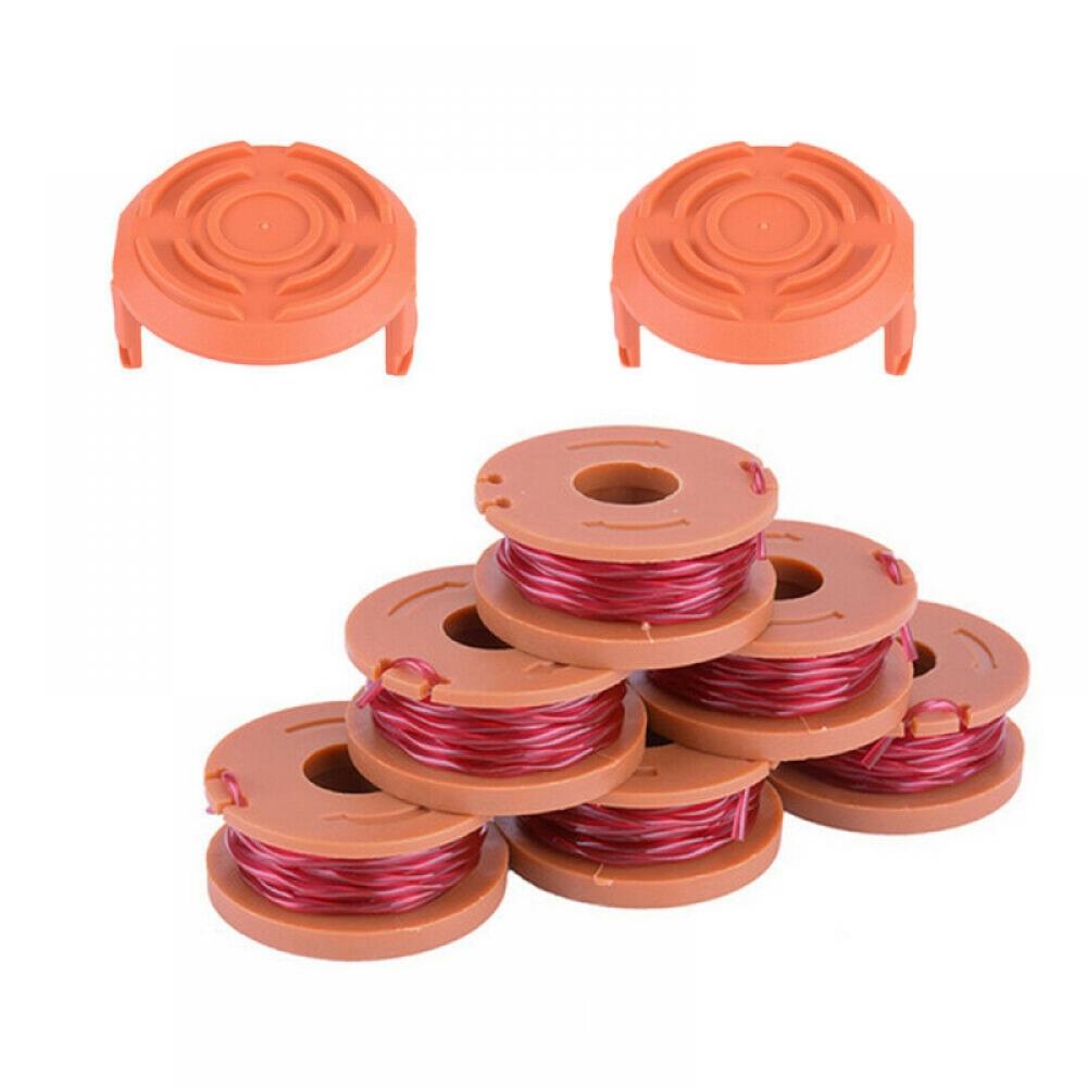 For WORX WA0010 Replacement Grass String Trimmer/Edger Spool Line Cap WA6531, Edger Spools Replacement for Worx WG180 WG163 WA0010 Weed Wacker Eater String(6 Spool, 6 Cap) - image 2 of 3