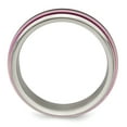 thumbnail image 2 of Edward Mirell Titanium Triple Groove Pink Anodized Ring, 2 of 7