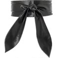 thumbnail image 1 of Women Wide Waist Belt Soft Leather Tied Wide Belt Bow Tie Waistband Sash Dress Belt Stylish Wrap Belt, 1 of 5