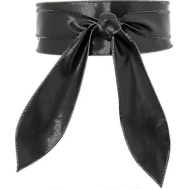 Women Wide Waist Belt Soft Leather Tied Wide Belt Bow Tie Waistband Sash Dress Belt Stylish Wrap Belt